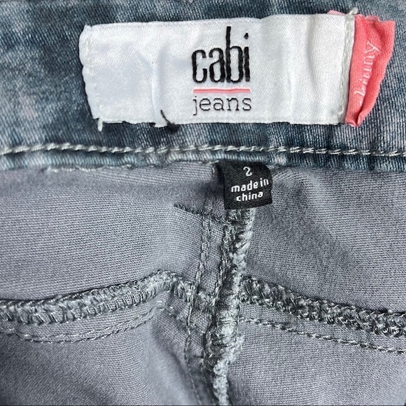 CAbi Style 3047 Blue Grid Tie Dye 5-Pocket Curvy Jeggings Stretch Jeans 2 - Picture 6 of 11